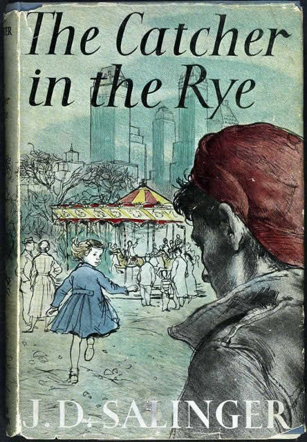 Catcher in the Rye book Cover showing New York City in the background on the cover