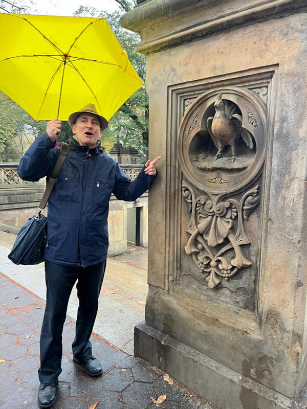 Jared leading guests on a private tour in Central Park