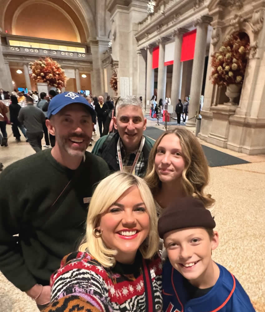 Family selfie with Jared at Met Museum Tour